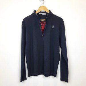 Spyder Men's Black Quarter Zip Pullover Fleece Shirt, Size Medium, GUC